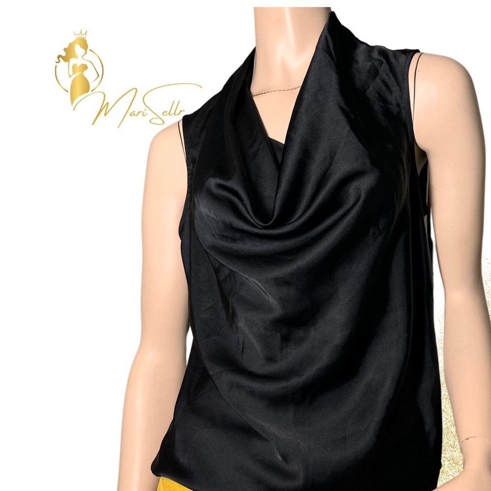 Calvin Klein Black Satin Skirt